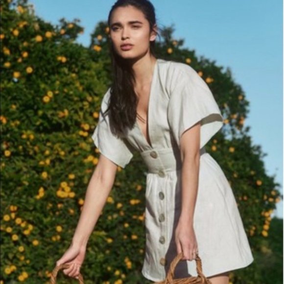 Reformation Dresses & Skirts - Reformation Ty Linen Dress in Cream 8 NWT
